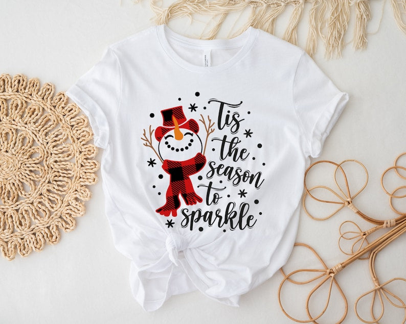 Snowman Christmas Shirt Tis The Season To Sparkle Holiday Tee 1762142822512.jpg