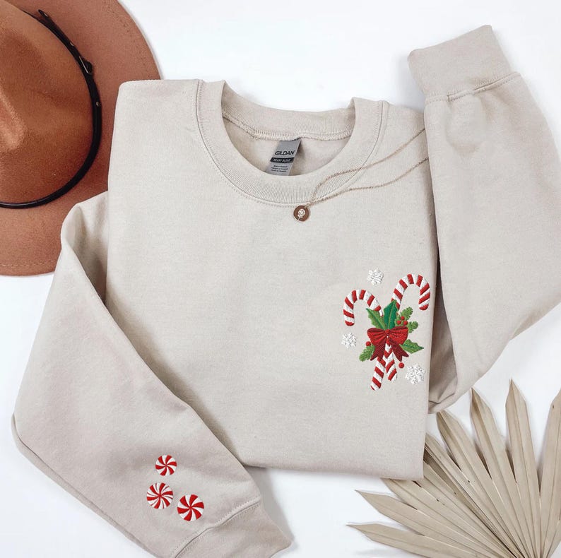 Embroidered Christmas Sweatshirt Candy Cane Sweatshirt Christmas Sweatshirt For Women Christmas Shirt Christmas Sweater Holiday Sweater 1762159301691.jpg