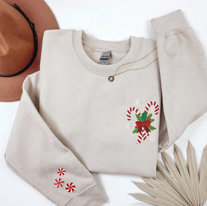 Embroidered Christmas Sweatshirt Candy Cane Sweatshirt Christmas Sweatshirt For Women Christmas Shirt Christmas Sweater Holiday Sweater 1762159301691.jpg