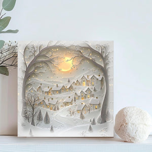 Personalised Christmas 2025 Gift Snow Village Luxury Greeting Card Whimsical Cottages 3d Effect Magical Christmas Tree Stationary 1762242991265.jpg