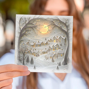 Personalised Christmas 2025 Gift Snow Village Luxury Greeting Card Whimsical Cottages 3d Effect Magical Christmas Tree Stationary 1762242991289.jpg