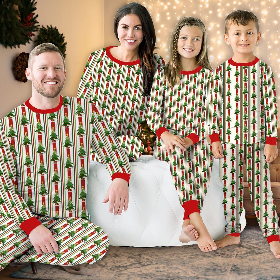 Christmas Family Matching Pajamas Set Christmas Tree Lights Long Sleeve Two Piece Pajama Winter Christmas Pajamas Xmas Holiday Loungewear 1762243051739.jpg