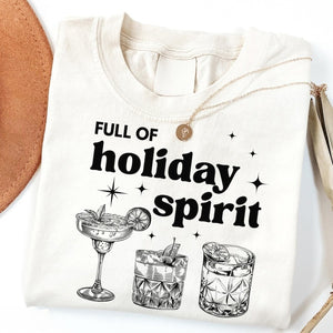 Christmas Shirt Full Of Holiday Spirit Drink Tshirt Cute Margarita Xmas Merry Alcohol Drink Tee Christmas Wine T Shirt Gift 1762243549813.jpg