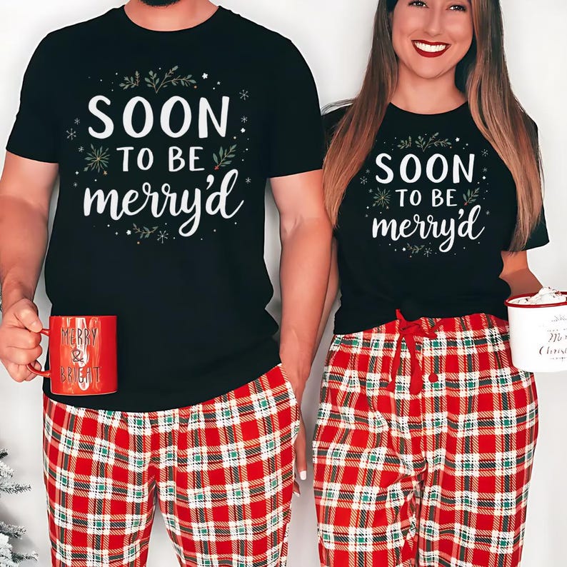 Soon To Be Merryd Christmas Shirt Engaged Couple Christmas Tee Christmas Couple Matching Shirt Engaged Christmas Shirt Christmas Bride 1762308272062.jpg