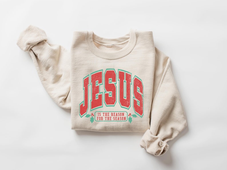 Jesus Is The Reason Christmas Sweatshirt Christian Crewneck 1762308500420.jpg