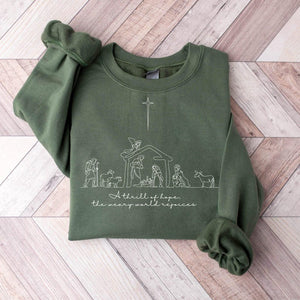 A Thrill Of Hope The Weary World Rejoices Sweatshirt  Christian Christmas Sweater Nativity Scene Jesus Lover Gift 1762311598632.jpg