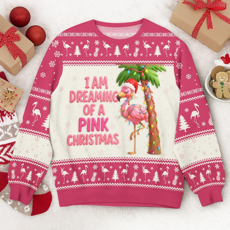 Pink Flamingo Christmas Sweater Tropical Holiday Funny Xmas Gift 1762312683281.jpg