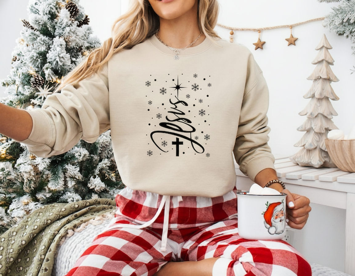 Jesus Christmas Tree Sweatshirt Christian Christmas Tshirt Snowflakes Sweater Jesus Lovers Gift Christian Gifts For Christmas 1762312966144.png