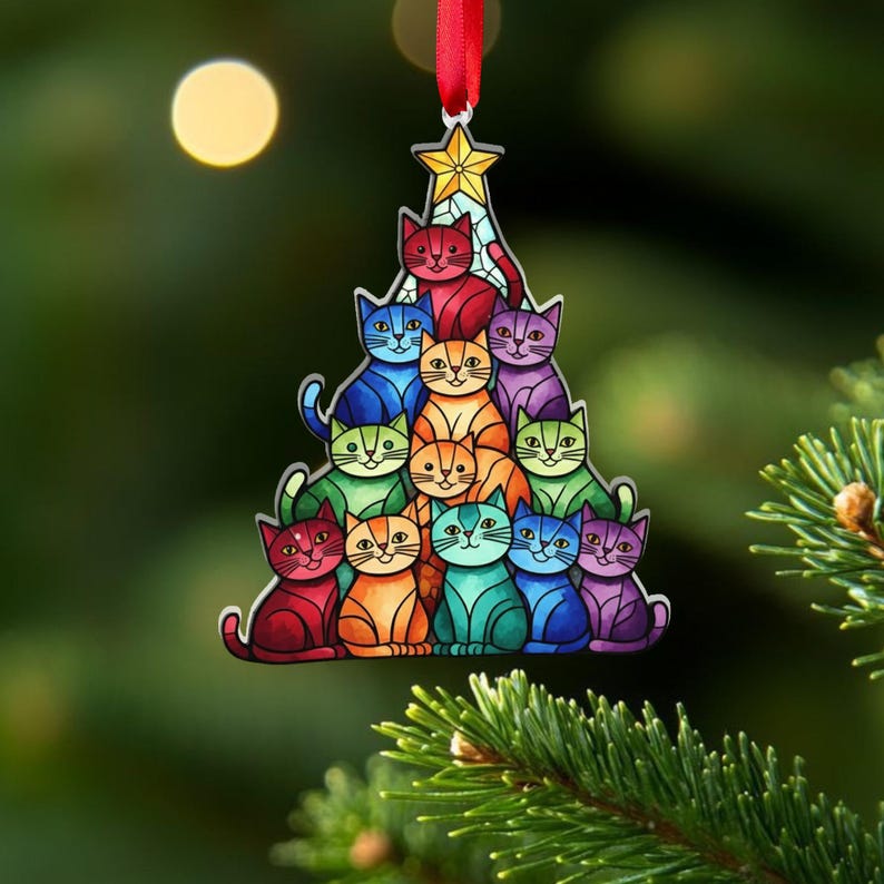 Rainbow Cat Christmas Acrylic Ornament Cat Christmas Tree Ornament Hanging Ornament For Cat Lovers Cat Decor Christmas Gifts 1762314654838.jpg