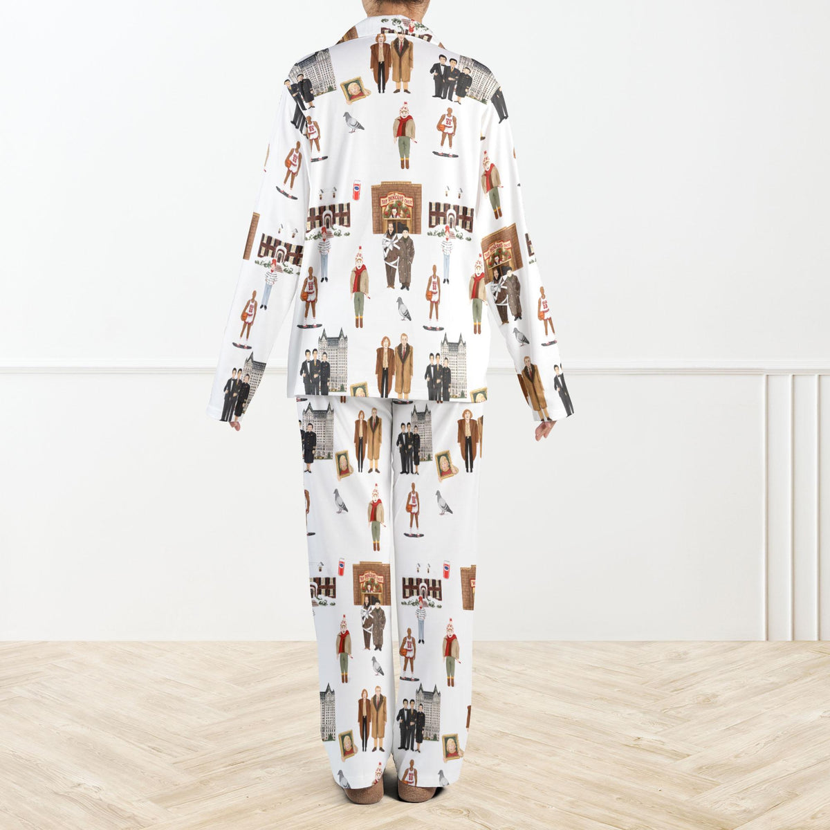 Home Alone Christmas Silky Satin Pajama Set For Women Funny Christmas Pjs Retro Holiday Sleepwear Set Matching Family Loungewear For Xmas 1762315250136.jpg