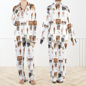 Home Alone Christmas Silky Satin Pajama Set For Women Funny Christmas Pjs Retro Holiday Sleepwear Set Matching Family Loungewear For Xmas 1762315250408.jpg