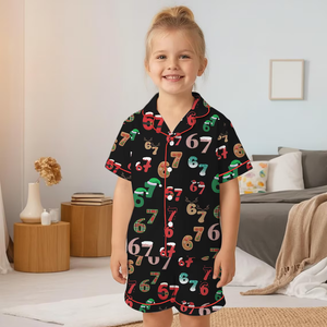 Six Seven Meme Christmas Contrast Pajamas Set For Women And Kids Funny Christmas Pjs Viral Number Print Sleepwearmatching Xmas Loungewear 1762315435909.png