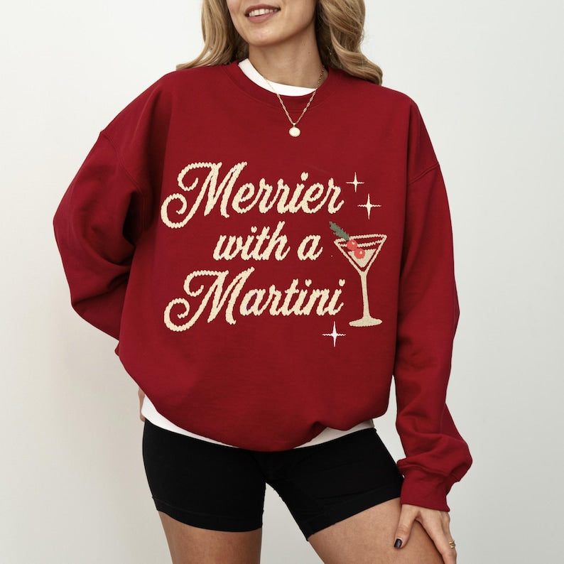 Merrier With A Martini Ugly Christmas Sweashirt For Holiday Party 1762326897479.jpg