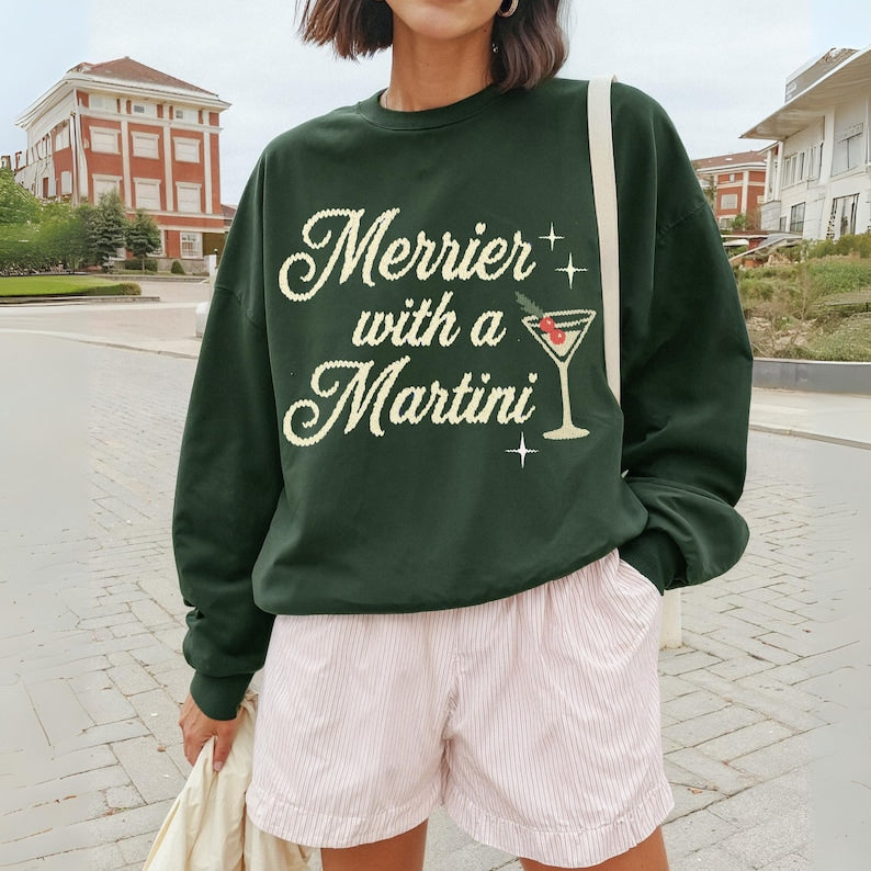 Merrier With A Martini Ugly Christmas Sweashirt For Holiday Party 1762326897531.jpg