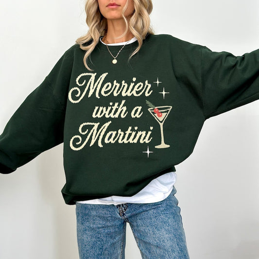 Merrier With A Martini Ugly Christmas Sweashirt For Holiday Party 1762326898098.jpg