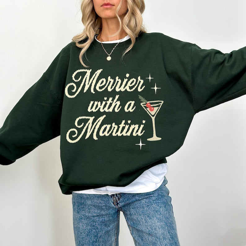 Merrier With A Martini Ugly Christmas Sweashirt For Holiday Party 1762326898098.jpg