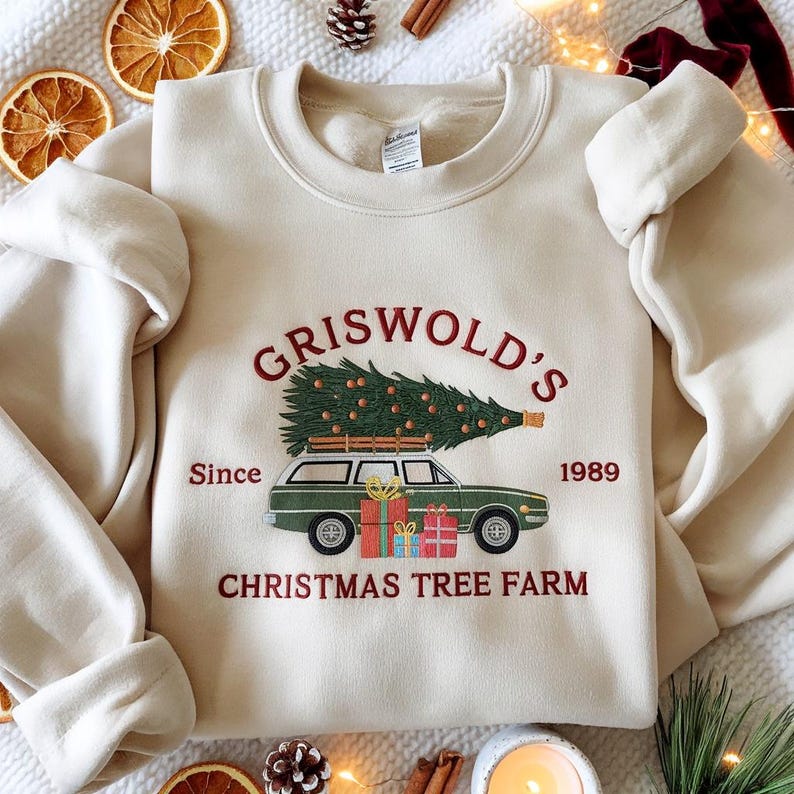 Embroidered Griswold Christmas Tree Farm Sweatshirt Funny Holiday Movie Shirt Retro Xmas Crewneck National Lampoon Christmas Sweater 1762328852958.jpg