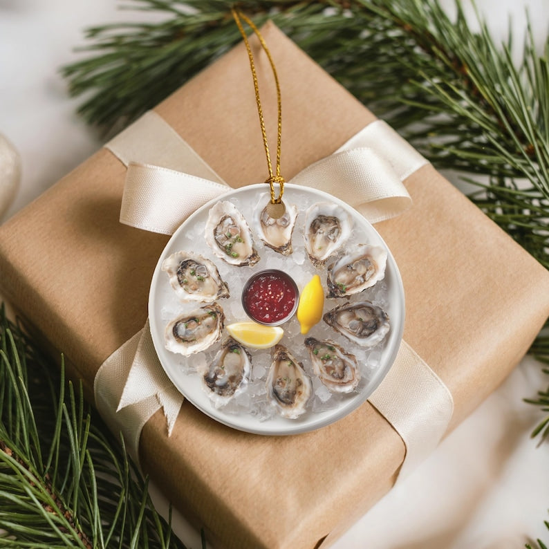 Oyster Ornament Nautical Beach House Decor Seafood Lover Gift Oyster Shell Art White Elephant Or Ornament Exchange For Foodies 1762329141154.jpg