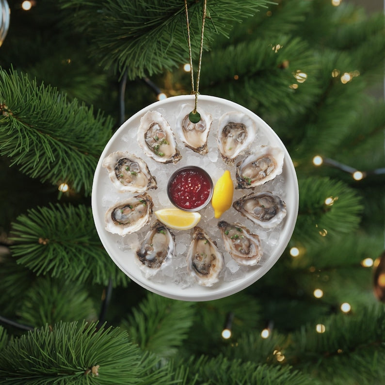Oyster Ornament Nautical Beach House Decor Seafood Lover Gift Oyster Shell Art White Elephant Or Ornament Exchange For Foodies 1762329141196.jpg