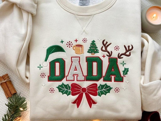 Embroidered Mama Papa Dada Christmas Sweatshirt Holiday Family Shirts Matching Xmas Crewneck Cozy Christmas Outfit Mom Dad Xmas Matching 1762329409635.jpg