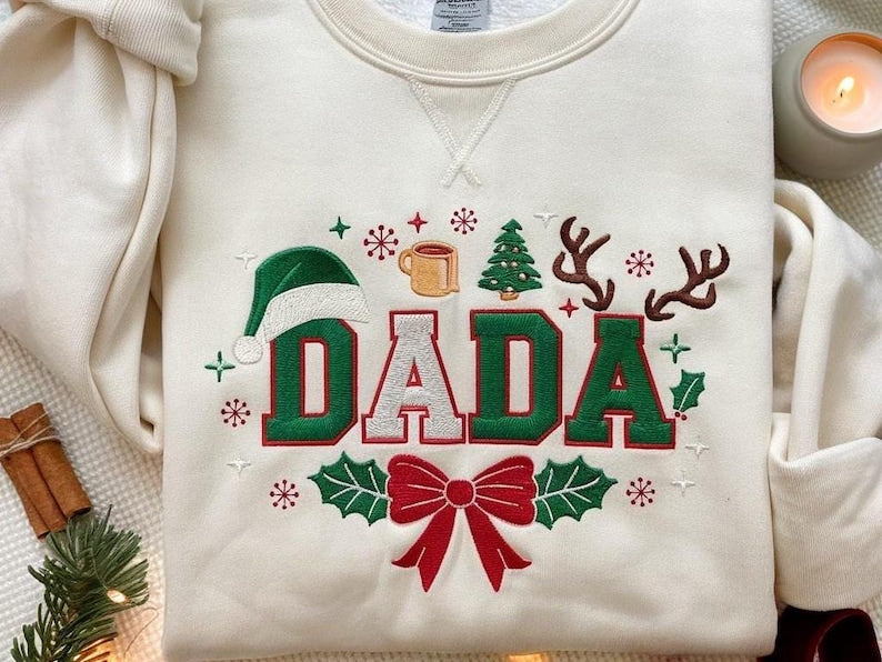 Embroidered Mama Papa Dada Christmas Sweatshirt Holiday Family Shirts Matching Xmas Crewneck Cozy Christmas Outfit Mom Dad Xmas Matching 1762329409635.jpg
