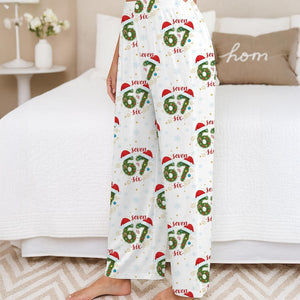 67 Christmas Pajama Pants Six Seven Number Wreath Print Snowflake Pattern 6 7 Holiday 1762394157247.jpg