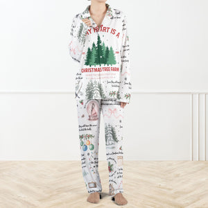 In My Heart Is A Christmas Tree Farm Casual Pajama Set For Women Holiday Print Sleepwear Cozy Winter Loungewear Xmas Pajama Set For Women 1762399929292.jpg