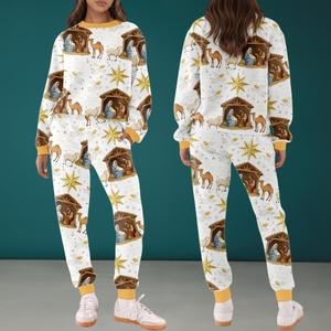 Nativity Christian Christmas Pajama Set For Women And Kids Holy Family Loungewear Set Religious Christmas Tracksuit Faith Gift For Women 1762400256165.png