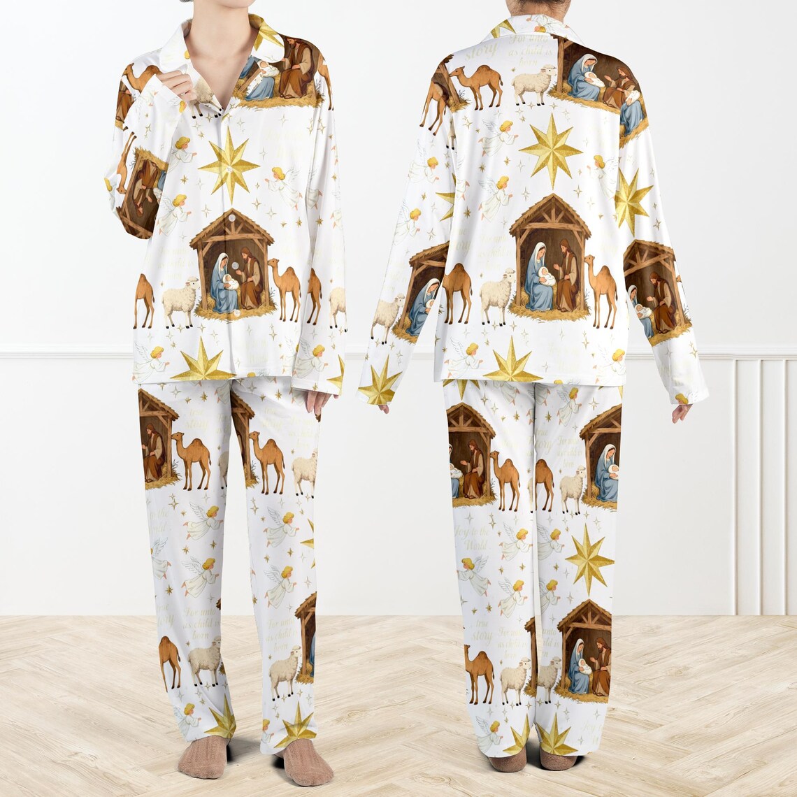 Nativity Scene Christmas Pajamas Set Holy Family Sleepwear Religious Xmas Pjs Cozy Silky Matching Holiday Set For Family 1762400494205.jpg