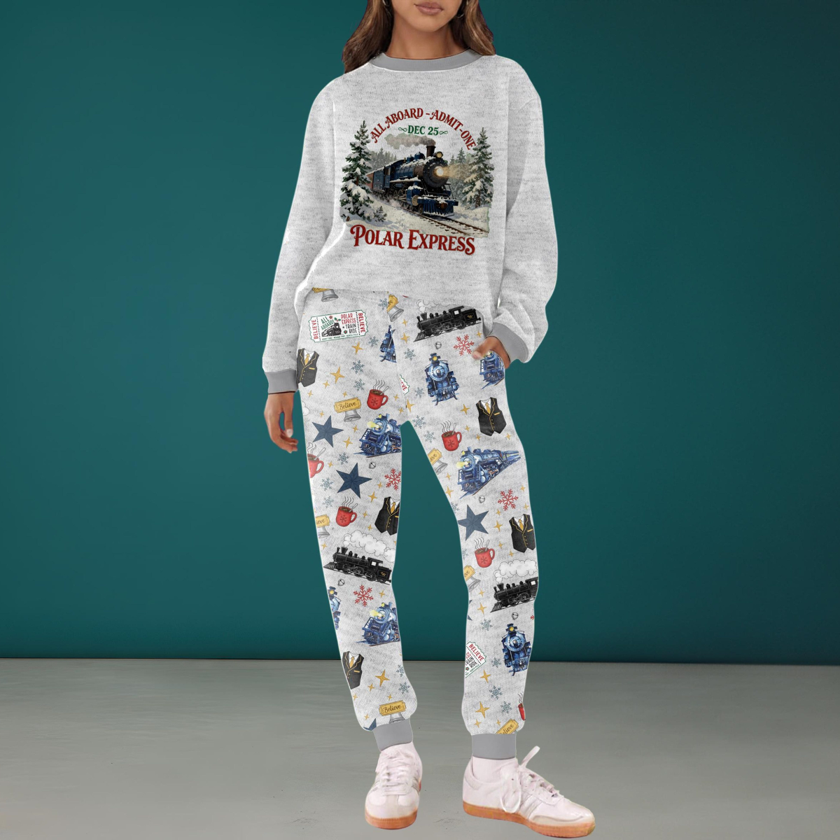 Polar Express Believe Casual Pajama Set Polar Express Christmas Sweat Suit Train Ride Holiday Jogger Set Festive Pjs 1762401608840.png