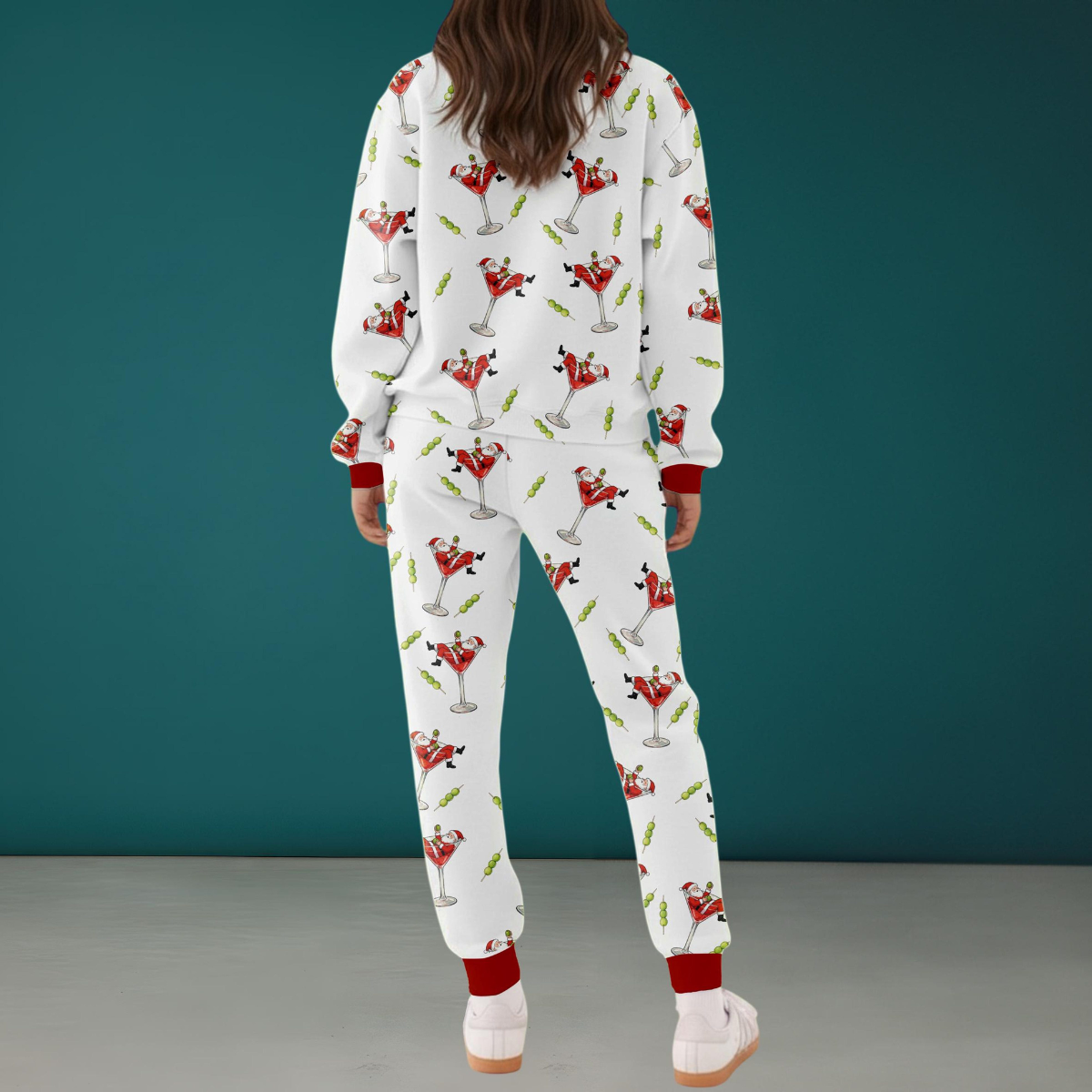Santa Martini Pajama Set Holiday Lounge Outfit Festive Matching Tracksuit Cozy Xmas Pajamas 1762402203825.png