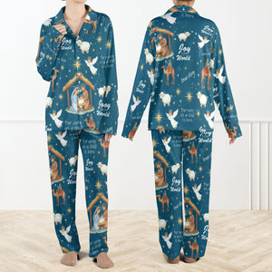 Nativity Christian Christmas Pajama Set Holy Family Sleepwear Christian Christmas Pjs Joy To The World Holiday Outfit 1762403213727.jpg