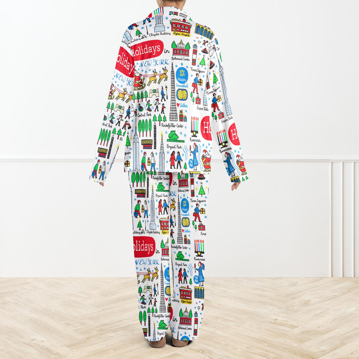 Christmas Holidays In New York Pajama Set For Women And Kids Nyc Skyline Sleepwear Festive Winter Outfit New York Christmas Gift 1762403600370.jpg