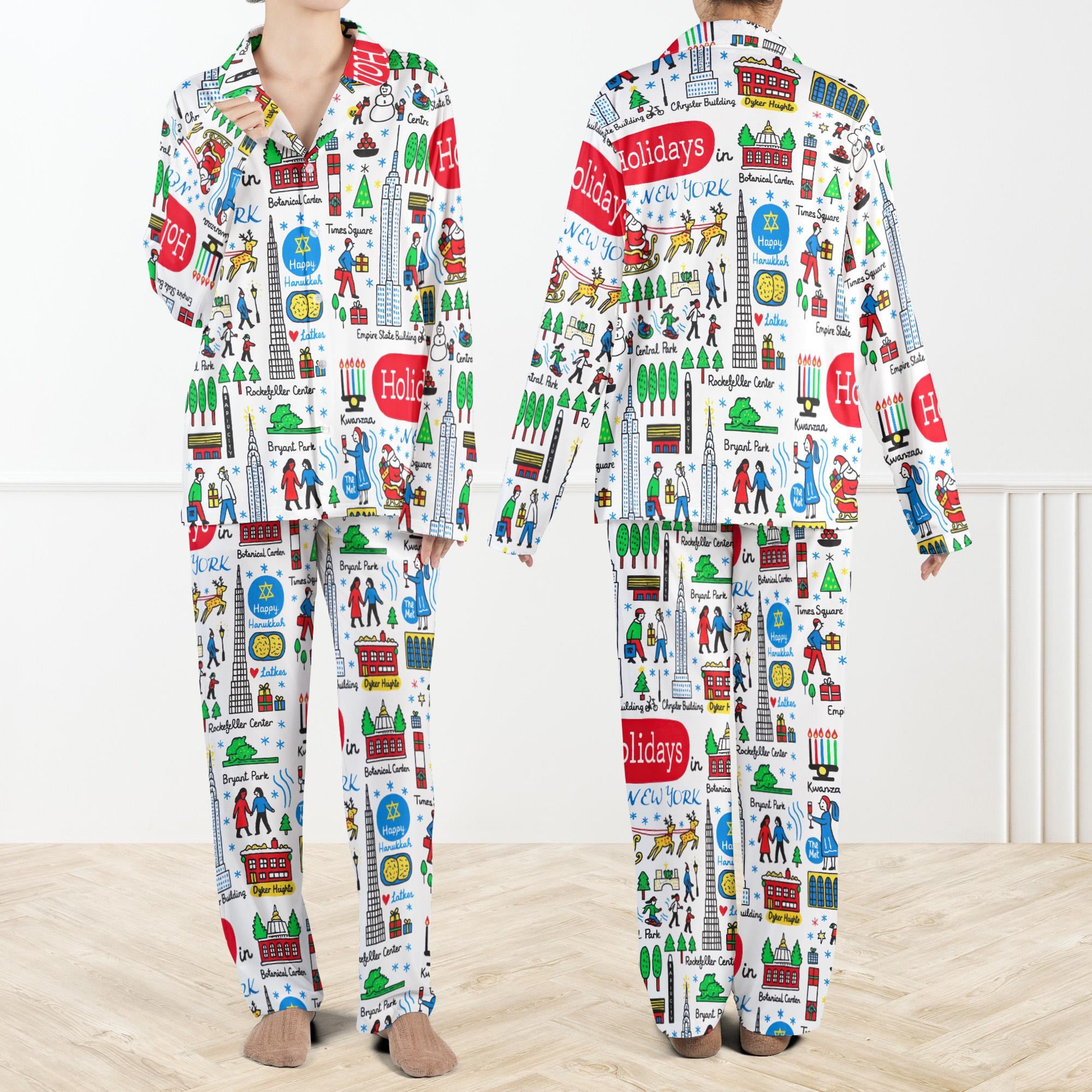 Christmas Holidays In New York Pajama Set For Women And Kids Nyc Skyline Sleepwear Festive Winter Outfit New York Christmas Gift 1762403600690.jpg