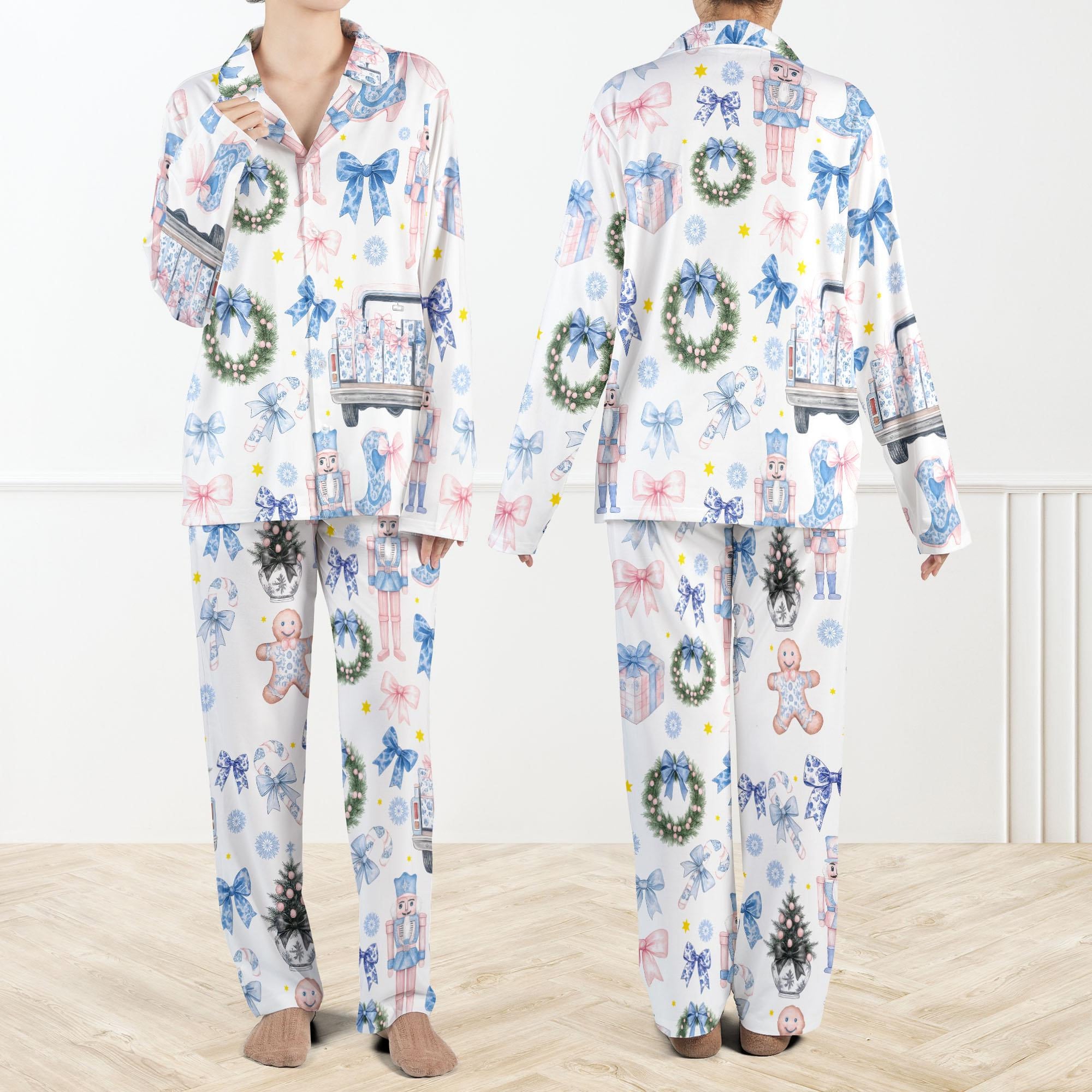 Coquette Chinoiserie Christmas Pajama Set For Women Nutcracker Christmas Pajamas Cute Gingerbread Xmas Pjs Cozy Winter Loungewear 1762413771239.jpg