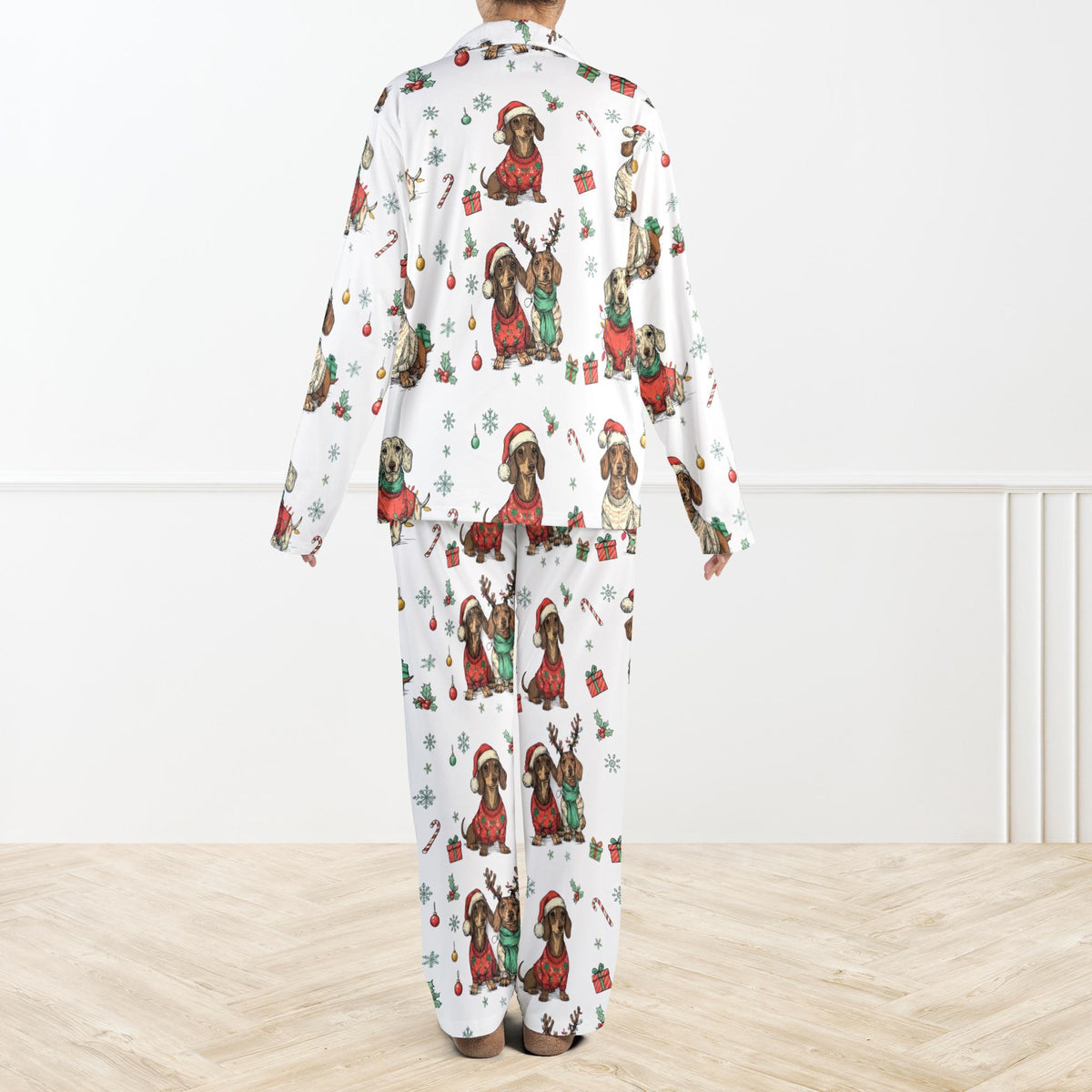 Christmas Holiday Dachshund Pajama Set For Women And Kids Cute Dachshund Holiday Pjs Santa Puppy Sleepwear Pet Lover Gift 1762414081776.jpg