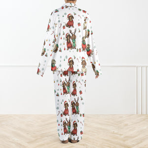 Christmas Holiday Dachshund Pajama Set For Women And Kids Cute Dachshund Holiday Pjs Santa Puppy Sleepwear Pet Lover Gift 1762414081776.jpg