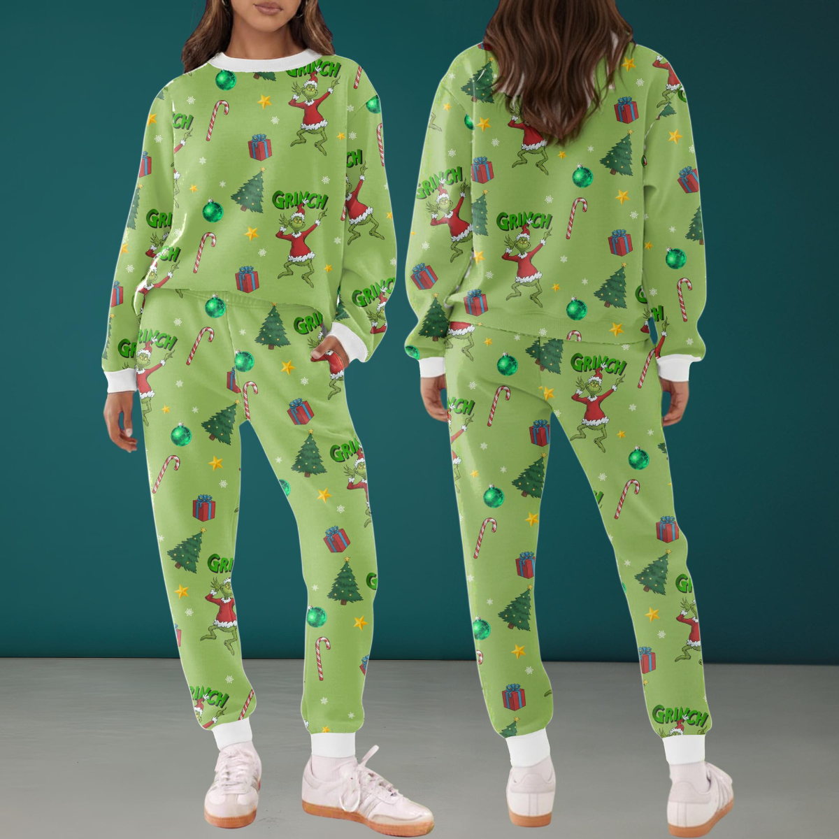 Family Matching Grinch Christmas Pajamas Set Funny Holiday Loungewear Green Xmas Pajama Outfit For Women The Grinch Christmas 1762414668210.png