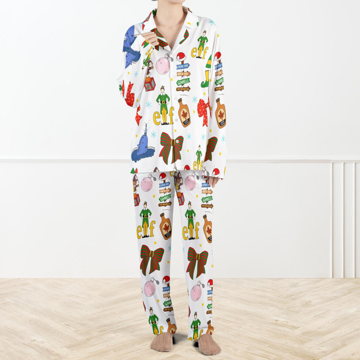 Coquette Elf Christmas Pajama Set For Women Elf Christmas Pajamas Set Buddy The Elf Pjs Funny Holiday Sleepwear For Family 1762414991213.jpg