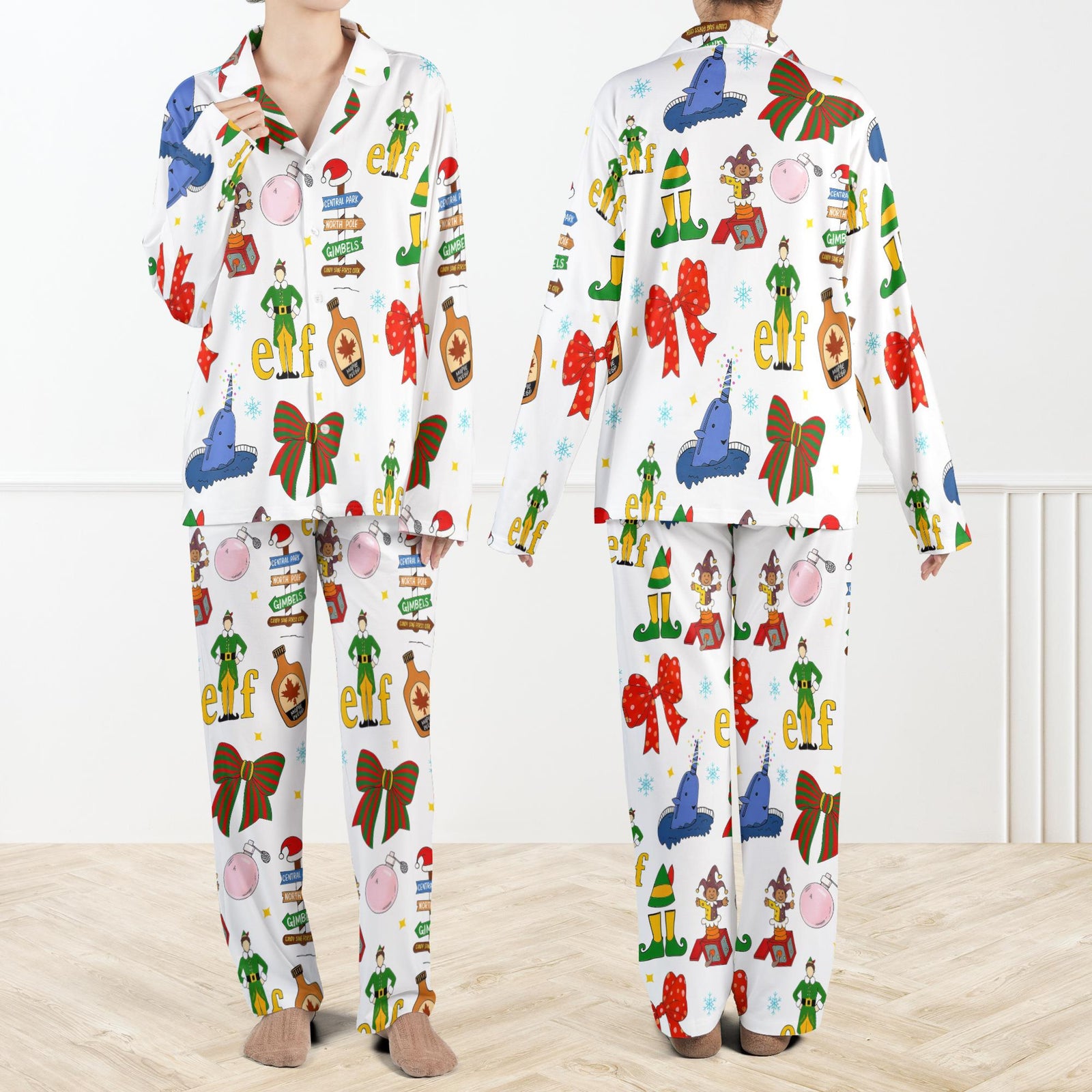 Coquette Elf Christmas Pajama Set For Women Elf Christmas Pajamas Set Buddy The Elf Pjs Funny Holiday Sleepwear For Family 1762414991362.jpg