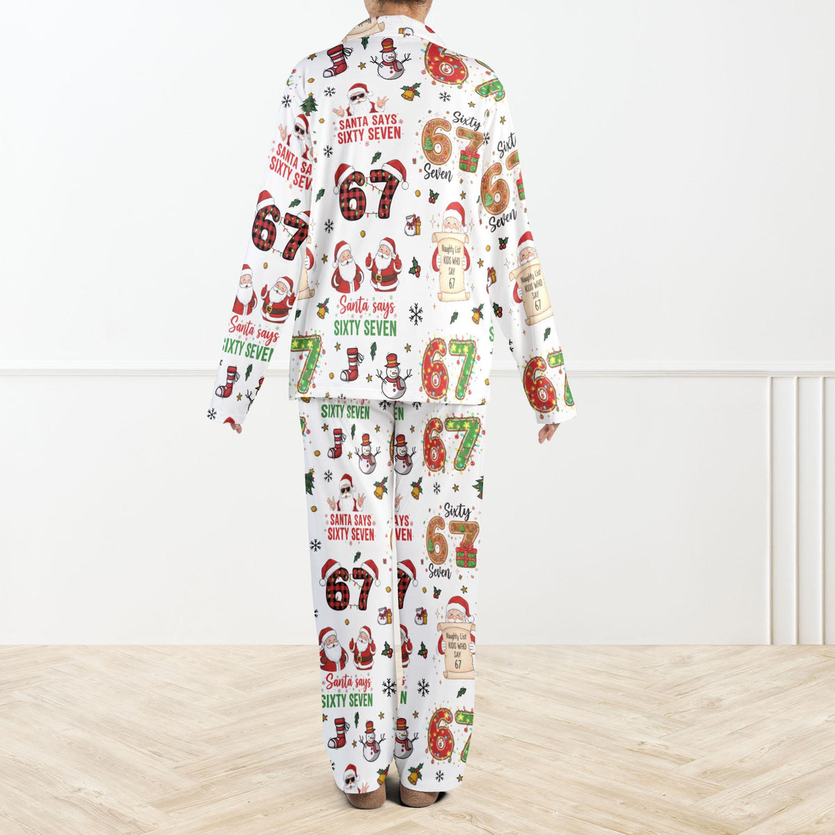 Six Seven Meme Christmas Pajama Set For Women And Kids Santa Says Six Seven Pajamas Six Seven Christmas Set 67 Hands Christmas Pjs 1762416889575.jpg