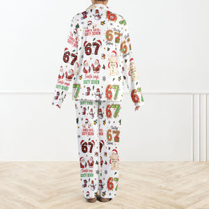 Six Seven Meme Christmas Pajama Set For Women And Kids Santa Says Six Seven Pajamas Six Seven Christmas Set 67 Hands Christmas Pjs 1762416889575.jpg