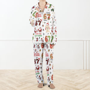 Six Seven Meme Christmas Pajama Set For Women And Kids Santa Says Six Seven Pajamas Six Seven Christmas Set 67 Hands Christmas Pjs 1762416889602.jpg