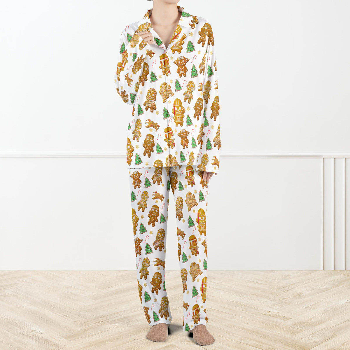 Christmas Gingerbread Wars Pajama Set For Women And Kids Gingerbread Christmas Sleepwear Set Vader Gingerbread Xmas Tree Pjs 1762417069391.jpg