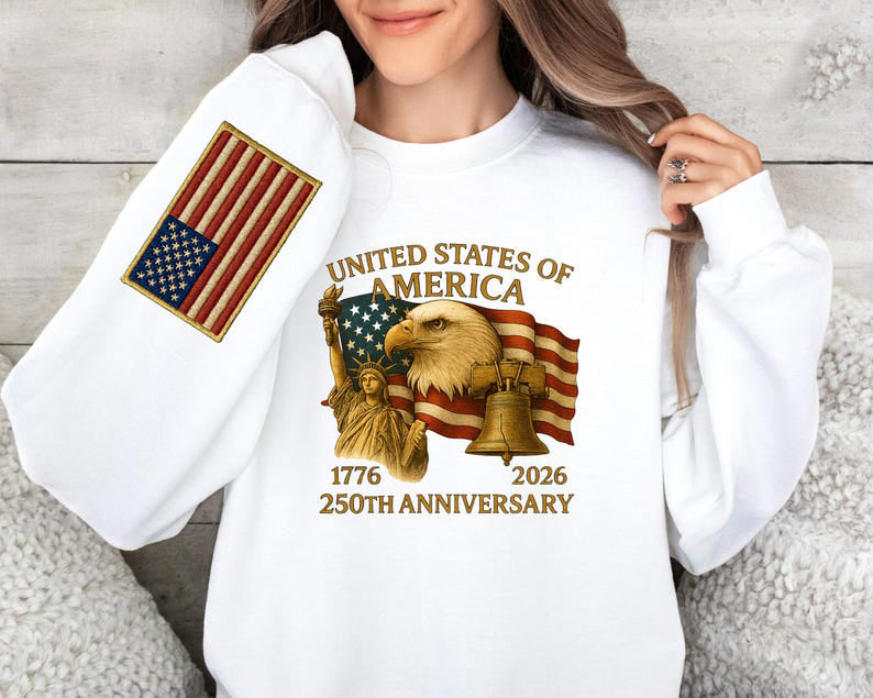 Eagle Liberty United States 250th Anniversary Embroidered Shirt Sweatshirt Hoodie 2026 Adjustable Patriotic Apprel With Bald Eagle For Veterans 1762420127981.jpg