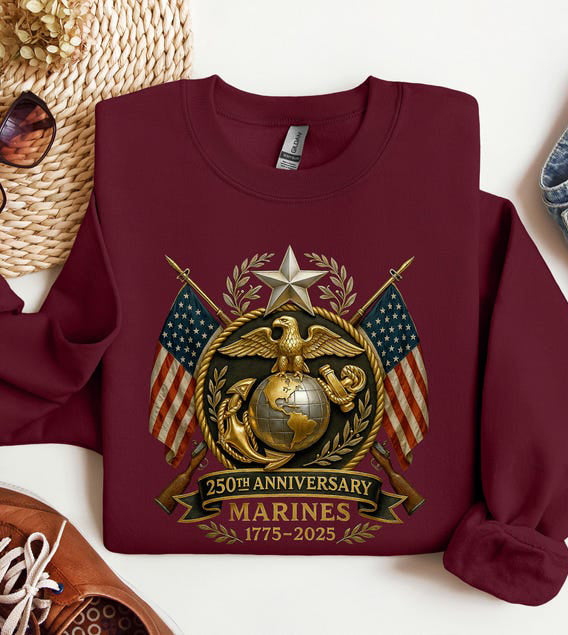 United States Marine Sweatshirt Patriotic Hoodie 250th Marine Birthday Sweater Military Apparel 1762503722841.jpg