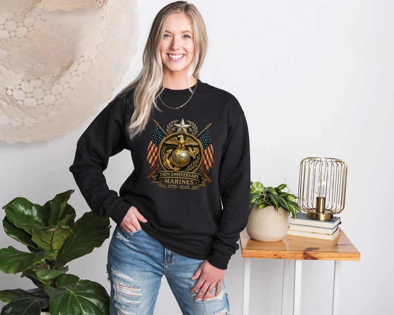 United States Marine Sweatshirt Patriotic Hoodie 250th Marine Birthday Sweater Military Apparel 1762503723503.jpg