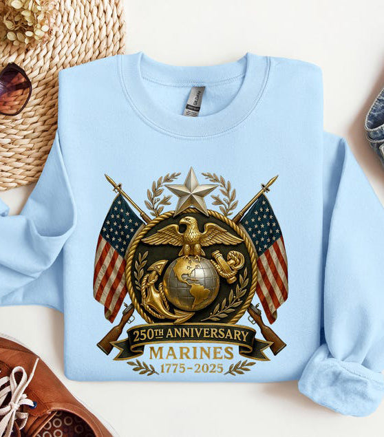 United States Marine Sweatshirt Patriotic Hoodie 250th Marine Birthday Sweater Military Apparel 1762503723514.jpg