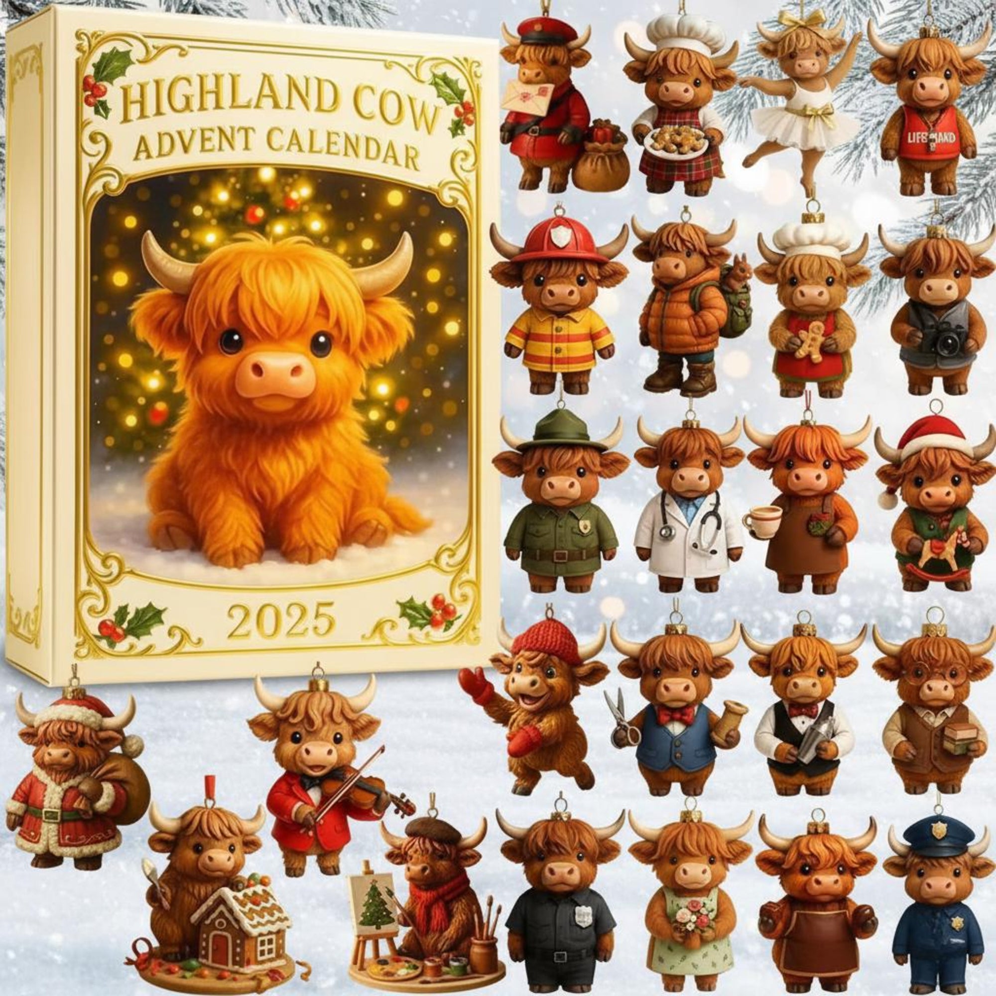 2025 Highland Cow Christmas Advent Calendar 24 Day Mini Figurine Box Holiday Gift Idea For Farm Fans Kids  Collectors 1762505442361.jpg