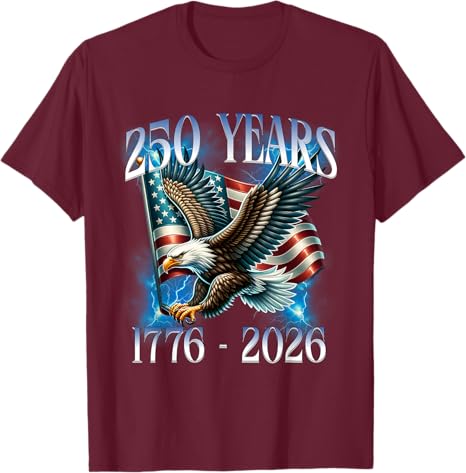 Eagle And Flag 250 Years 1776 2026 250th Birthday T Shirt Sweatshirt Hoodie 1762507194614.jpg